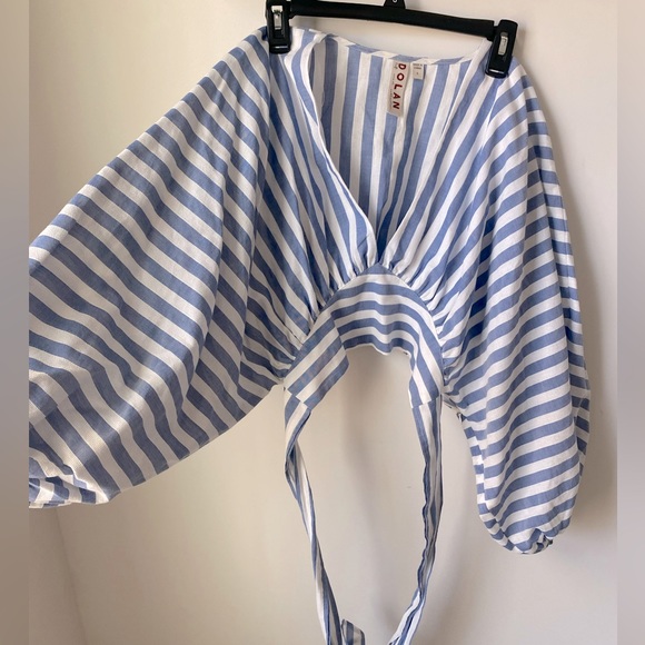 🔥Dolan by Anthropologie beautiful striped blue white top size S - Picture 11 of 11